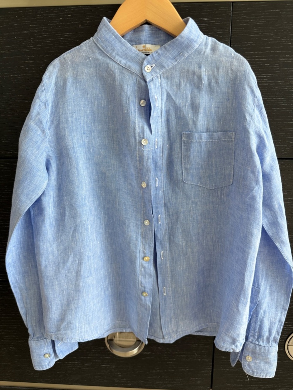 💯 Italian linen button down shirt. Classic style, boys ,girls Size S-M
